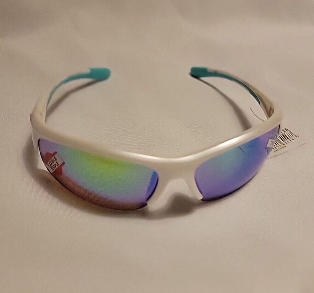Piranha Champion FLX-T White & Teal Sport Wrap Sunglasses Style 62128